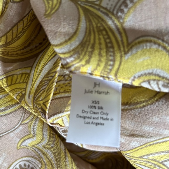 JULIE HARRAH Dress Yellow Floral Maxi Dress Tie Waist XS - Picture 12 of 12